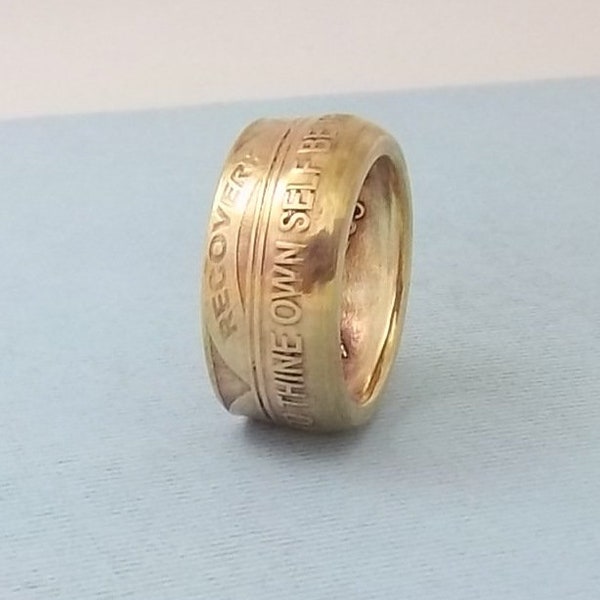 Alcoholic accomplishment ring.  This serves as an amulet for the alcoholic, tangible reminder, size 10  ring.