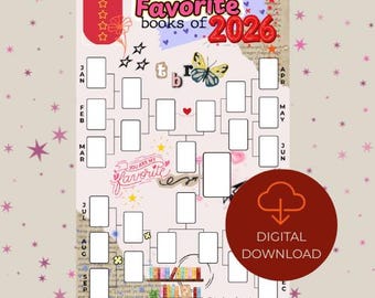 Tableau des livres préférés de 2026 | Défi lecture à imprimer + Suivi des stories Instagram