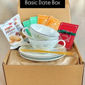 Date Night Kit Romantic Tea Experience Couple Gift Idea Anniversary Present Package Marriage Relationship Enhancement Intimate Evening Setup Stay Home Activity Cozy Night In Premium Tea Selection Vintage Teacup Collection Meaningful