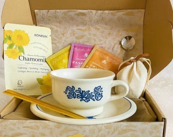 Spa Gift Box for Her– Teacup, Tea, Scrub & Face Mask|Relaxation Spa Set for Women| Birthday Gift for Wife, Mom, Daughter, Sister, Girlfriend