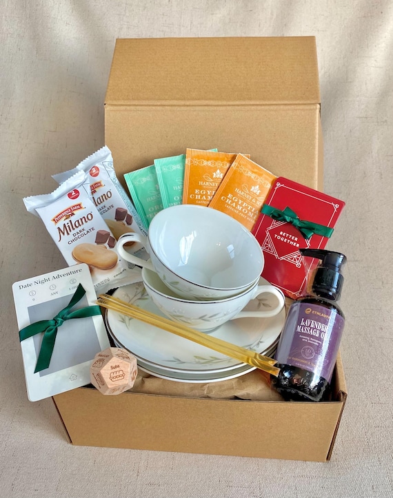Romantic Tea Box Date Night Couple Gift Under 50 Anniversary Present Idea Kit Marriage Connection Activity Stay Home Cozy Mother’s Day Gift