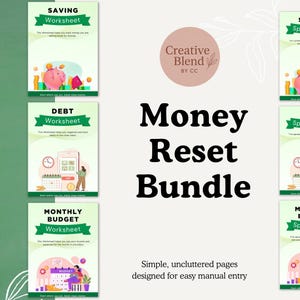 Financial Reset Bundle | Debt Tracker, Savings Planner & Budget Worksheet Printable PDF