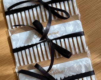 Bridesmaid Gift Custom Engraved Hair Comb Wedding Gift for Her Maid of Honour Bridal Party Keepsake Gift Box Idea