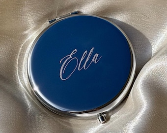Compact mirror engraved personalised mum birthday gift custom name