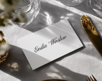 Wedding Place Cards Template Editable, Printable Escort Seating Cards, Instant Download DIY Reception Table Guest Name Settings