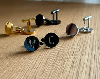Personalized Engraved Cufflinks, Custom Groom Accessory, Groomsmen Gifts, Wedding Gift, Gift for Him