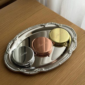 Compact Mirror Personalized Engraved Pocket Mirror, Custom Compact Mirror, Custom Name Mirror, Bridesmaid Box Gift