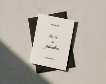 Save the Date Template, Minimal Wedding Announcement, Clean Modern Editable Digital Download