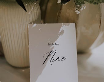 Wedding Table Numbers, Wedding Table Decor, Wedding Table Number Template, Classic Black & White, Editable, Digital Download