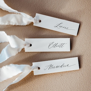 Hochzeit Platzkarten Set, Kalligraphie Stil, schwarz Weiss (Digitaler Download)