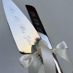 Cake Cutting Set, Cake Knife Set, Personalised, Engraved Stainless Steel, Gold Or Silver Keepsake Gift