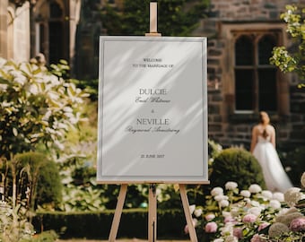 welcome sign, Estate editable template, Black White wedding stationery, 18x24, a1, 24x36, digital download, Black Tie wedding, diy wedding