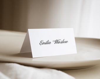 Wedding Place Cards Template Editable, Printable Escort Seating Cards, Instant Download DIY Reception Table Guest Name Settings
