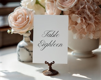 Wedding Table Numbers Template Editable, Printable Table Number Cards, Reception Decor Signage, Instant Download DIY Wedding Seating Signs