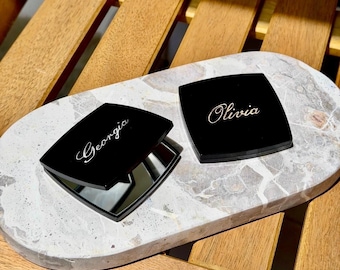 Compact mirror engraved personalised mum birthday gift custom name