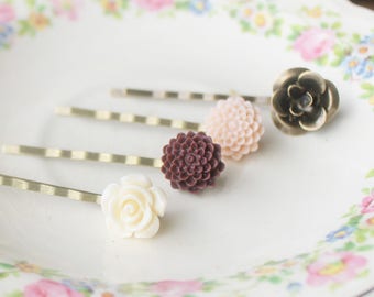 Boho Hair Pins - Floral Hair Pins for Wedding - Bridesmaid Hair Accessories - Bridal Hair Pins - Flower Hair Pins - Bridesmaid Hair Pins