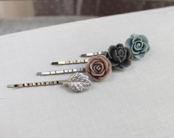 Floral Hair Pins for Wedding - Bridesmaid Hair Accessories - Bridal Hair Pins - Flower Hair Pins - Boho Hair Accessories - Pink Hair Pins