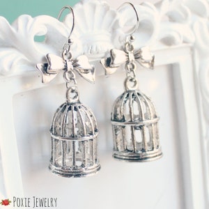 Nature Theme Earrings for Women Bird Cage Jewelry Nature Theme Jewelry Nature Theme Gift For Girls Painted Bird Cage Earrings