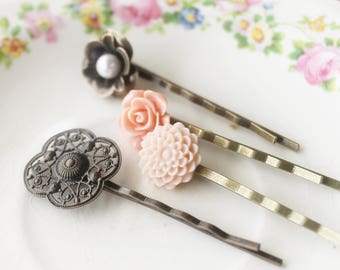 Boho Hair Pins - Floral Hair Pins for Wedding - Bridesmaid Hair Accessories - Bridal Hair Pins - Flower Hair Pins - Bridesmaid Hair Pins