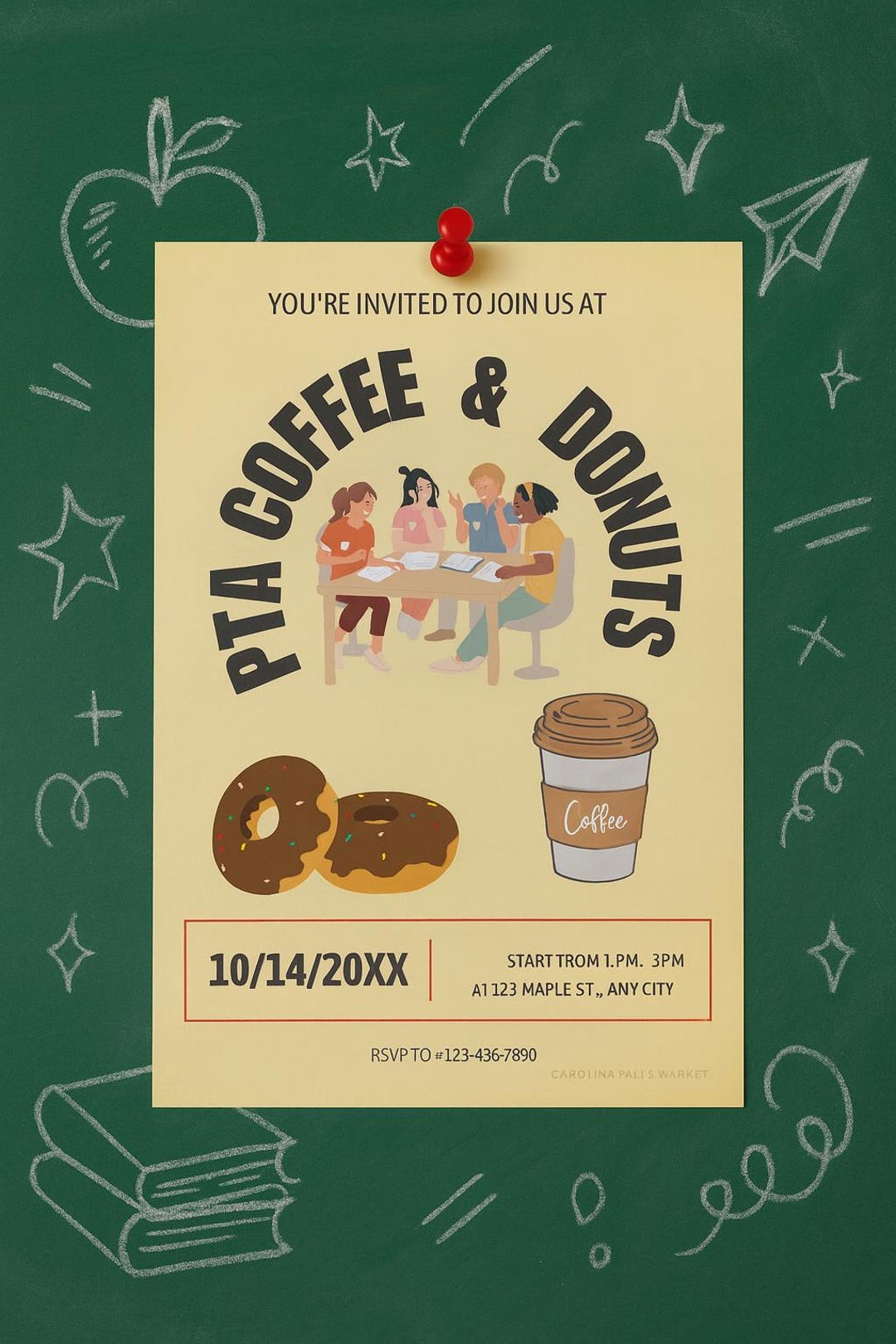 Editable PTA Coffee & Donuts Invitation | Printable School Event Flyer ...