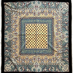 Vintage Gonca Silk Scarf: Turkish Floral Crepe de Chine Wrap (102x107 cm)
