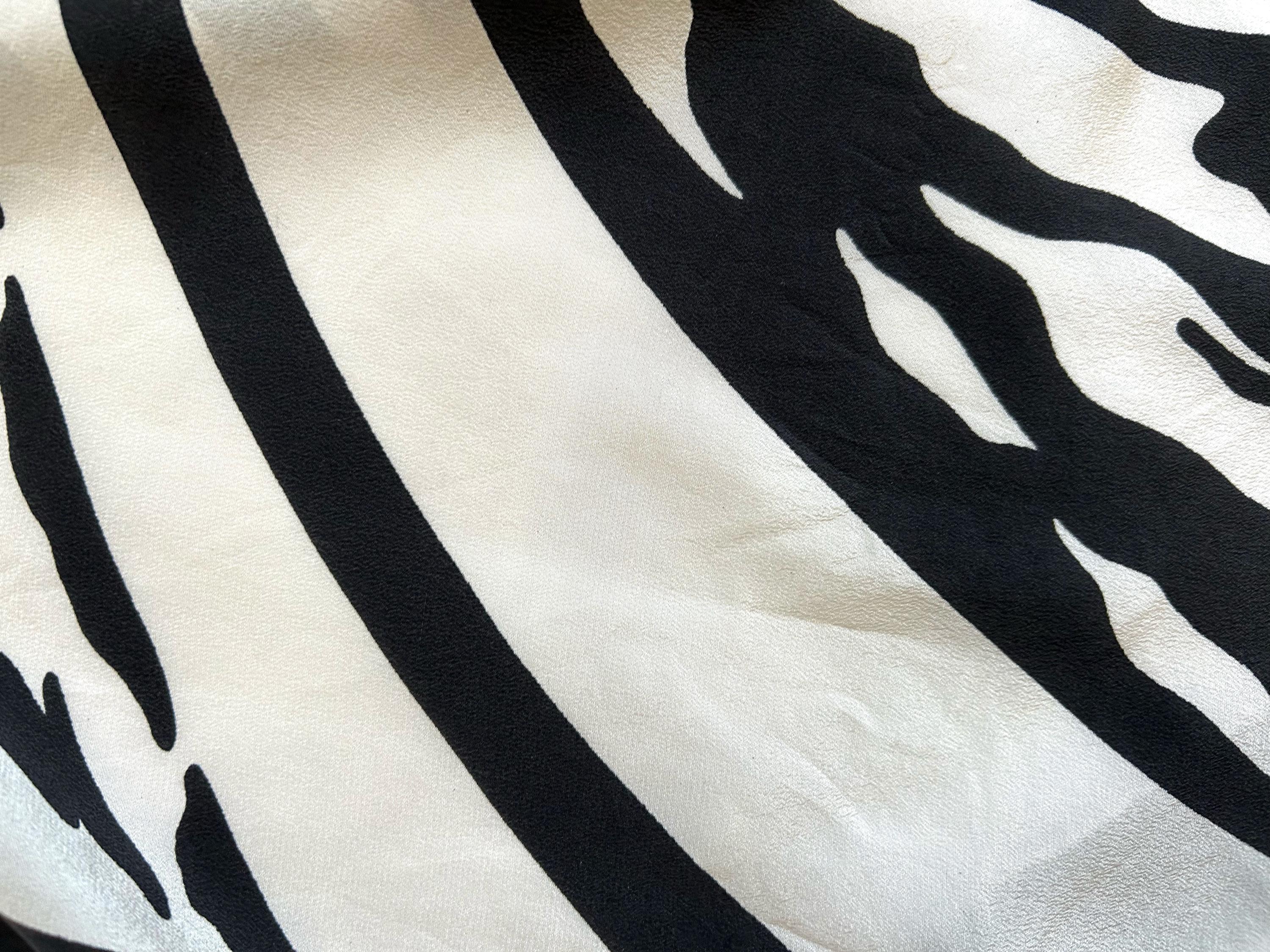 Vintage Cinzia De Vergas Silk Scarf: Black White Minimalist