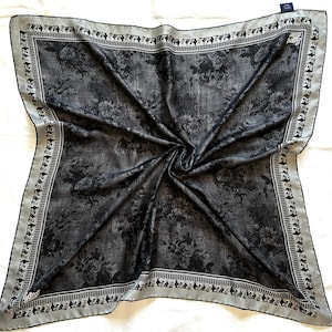 Vintage Levi d’Or Silk Scarf: Floral Roses, Hand-Rolled Edges