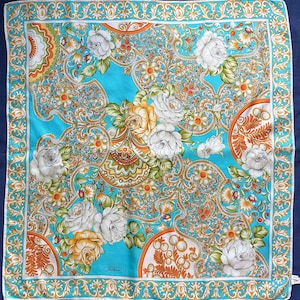 Foulard Carré Vintage JODHPUR Soie 100% Italie - Multicolore Géométrique