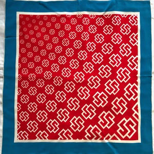 Blumer Carré Luxus Seidenschal: Schweizer Handbedruckt Op Art Crepe de Chine