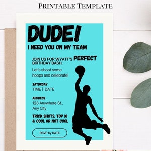 Party Invitation TEMPLATE | DUDE Party | Canva Template