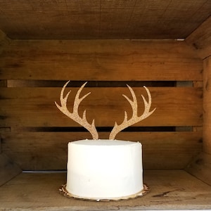 Topo de bolo de veado | Chifres | Topo de bolo de veado | GLITTER