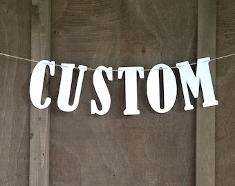 7" Letter Banner | Paper Custom Orders, Party Banner, Wedding, Party and Event Decoration, Birthday Party Decor 58 CARDSTOCK COLORS
