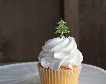 MINI Tree Cupcake Toppers | Adventure Awaits, Party Decorations | GLITTER