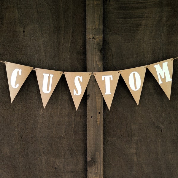 Letter Banner | Custom Name Banner Wall Hanging, Party Decorations | 3" Letters | COLOR Letters on CARDSTOCK PENNANTS