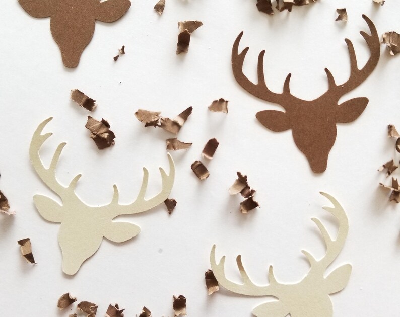Deer Confetti Antler Rack Camping Baby Shower Adventure Awaits Baby Shower Party Decorations