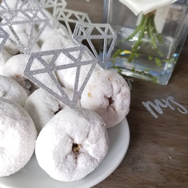 Diamond Donut Topper | Donut Favors, Diamond Donut Rings, Engagement Party Decorations | GLITTER