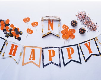 Happy Halloween Banner | Gothic Home Decor, Banner Set, Cute Halloween Decor, Party Decorations