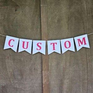 Banner de letras personalizado / 3" / Banderas blancas Letras BRILLANTES