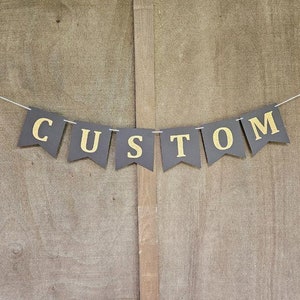 Banner de letras personalizado / 3" / Banderas negras Letras BRILLANTES