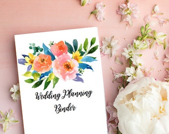 Wedding Planner Book | Wedding Planner Binder Printables, Wedding Guide, Wedding Notebook, To Do List Notebook- 56 Page – Floral