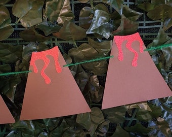 Volcano Banner Wall Hanging | Luau Baby Shower Decorations, Floor is Lava Birthday Party
