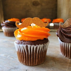 Mustache Cupcake Toppers & Confetti |St Patricks, Irish Decorations | GLITTER
