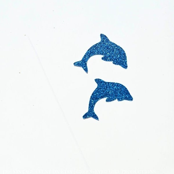 Dolphin | Confetti & Cupcake Toppers | Die Cut Shapes | GLITTER