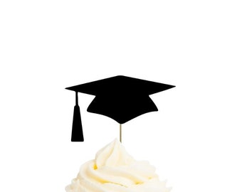 Gorro de graduación / Adornos para cupcakes o confeti / Figuras troqueladas / Cartulina