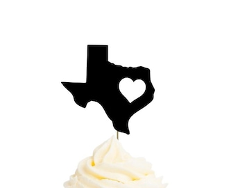 Heart of Texas | Cupcake Toppers or Confetti | Die Cut Shapes | CARDSTOCK