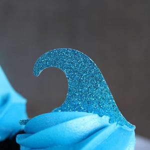 Confeti de olas y adornos para cupcakes, formas troqueladas, decoraciones para fiestas / BRILLO