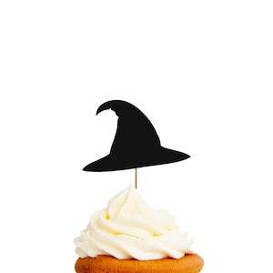 Sombrero de bruja / Adornos para cupcakes o confeti / Formas troqueladas / CARTULINA
