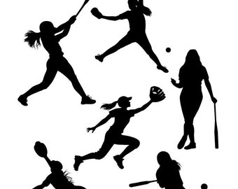 Softball Player | Cupcake Toppers or Confetti | Die Cut Shapes | CARDSTOCK