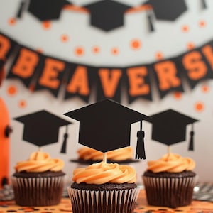 University Grad Cap | Cupcake Toppers or Confetti | Die Cut Shapes | CARDSTOCK