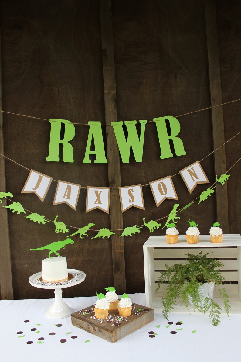 Dinosaur Party Decorations Rawr Banner Tropical Baby Etsy